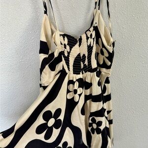 Urban Outfitters Black and Cream floral Patterned romper